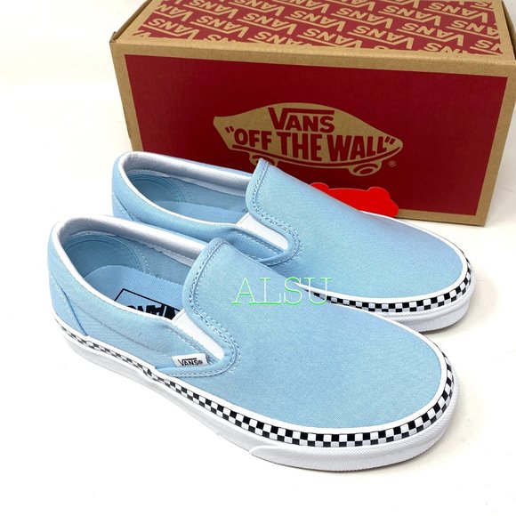 VANS Classic Slip-On Check Foxing Blue Women’s - Picture 7 of 10